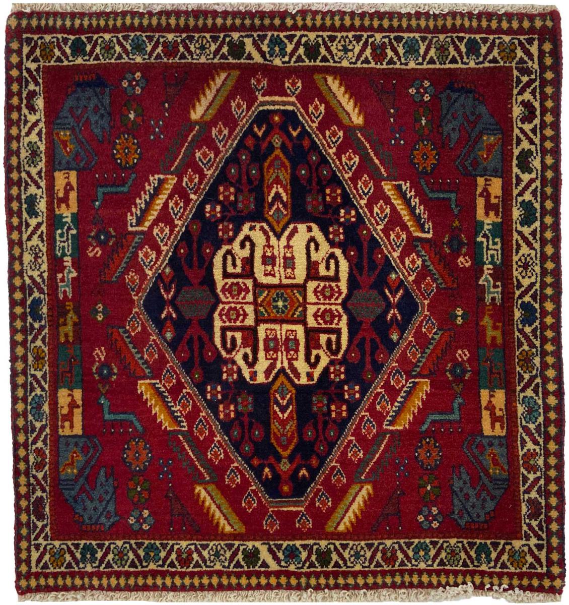 Tapis persan Ghashghai 68x65 68x65, Tapis persan Noué à la main