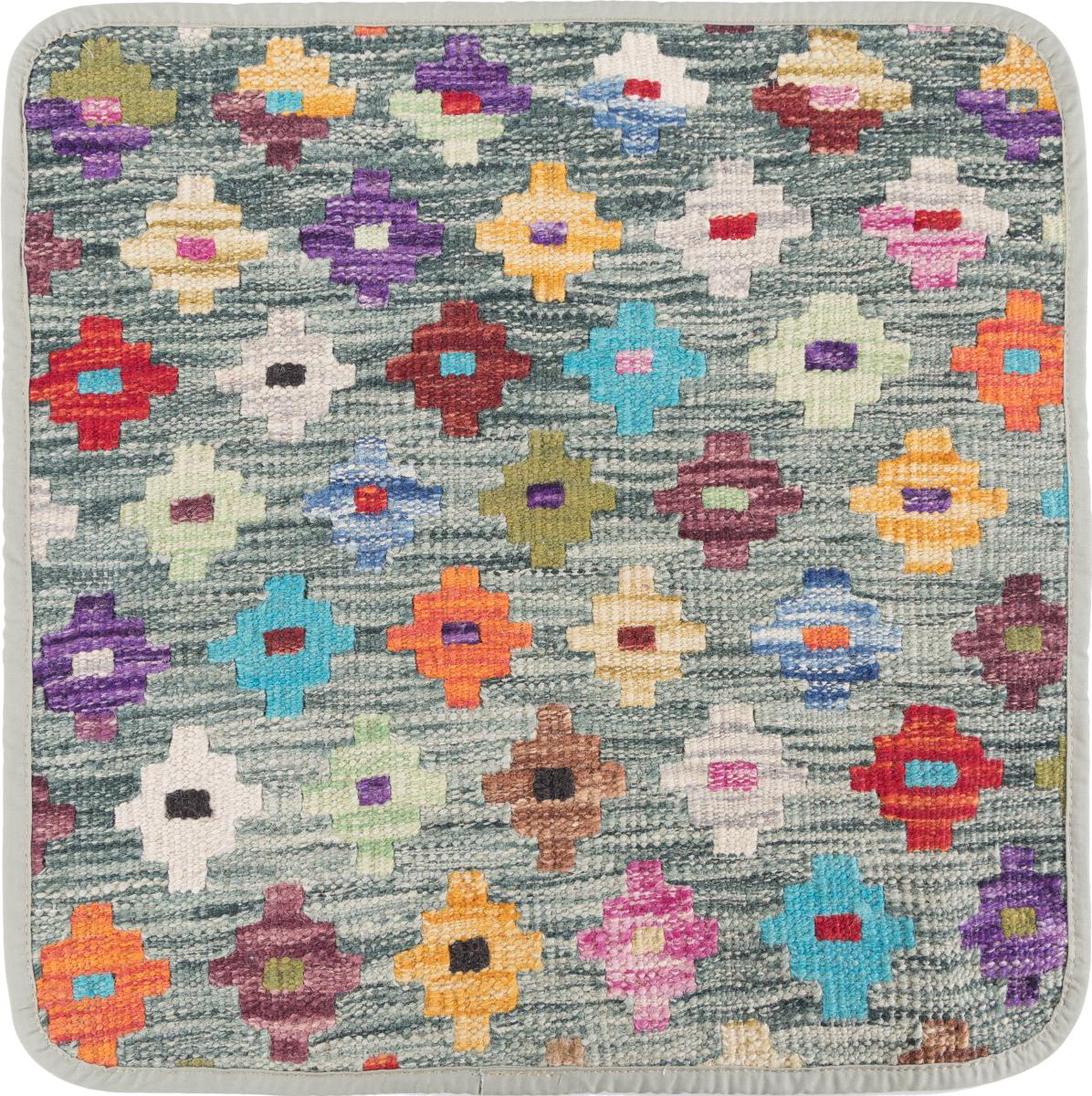 Afghan rug Kilim Afghan Cushion Cover 45x45 45x45, Persian Rug Knotted by hand