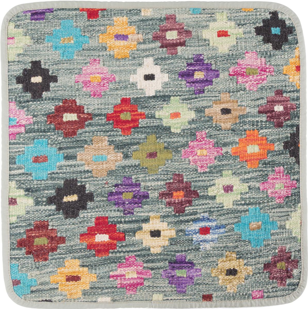 Afghan rug Kilim Afghan Cushion Cover 45x45 45x45, Persian Rug Knotted by hand