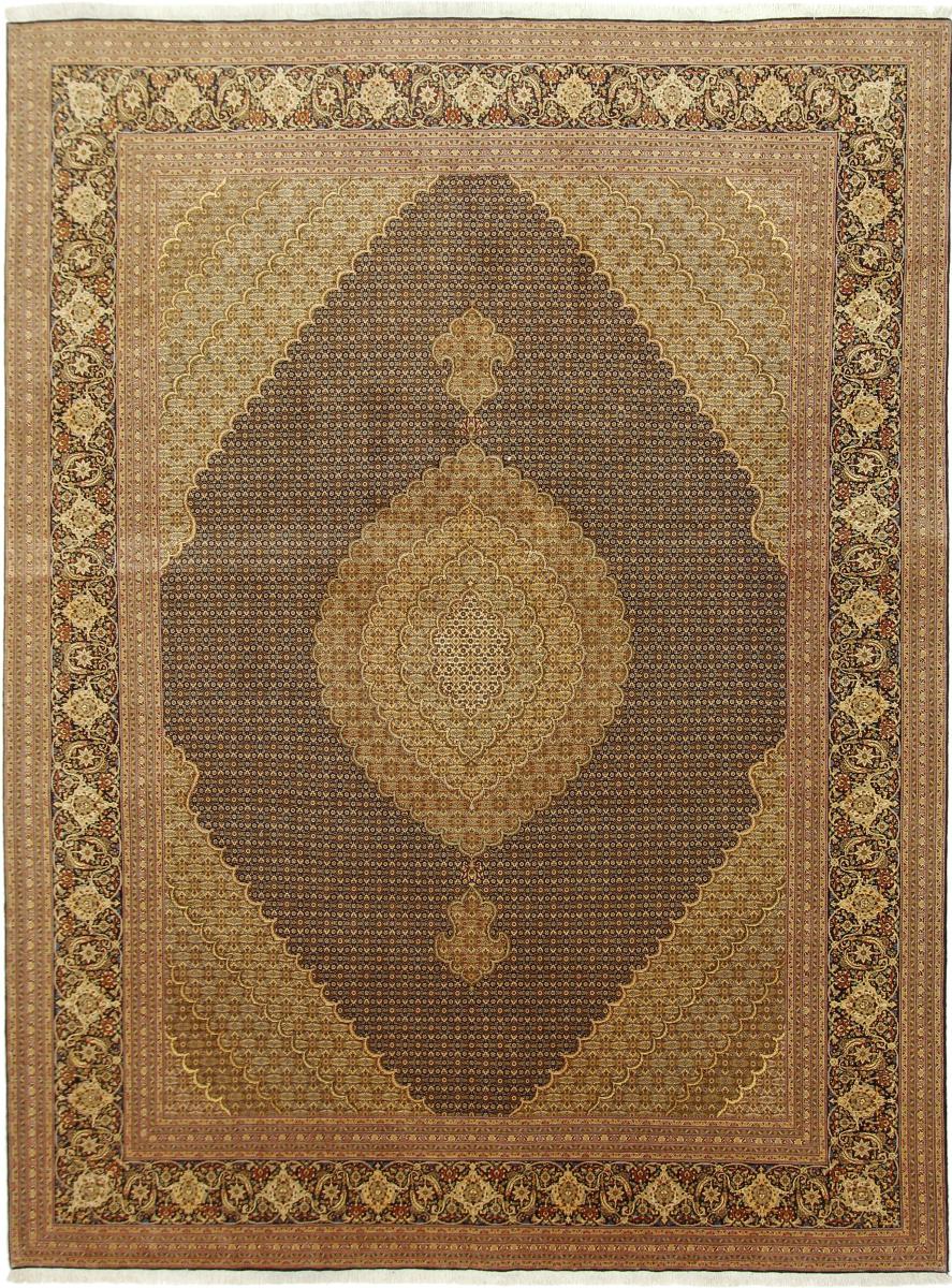 Tapete persa Tabriz 50Raj Mahi 13'1"x9'10" 13'1"x9'10", Tapete persa Atado à mão