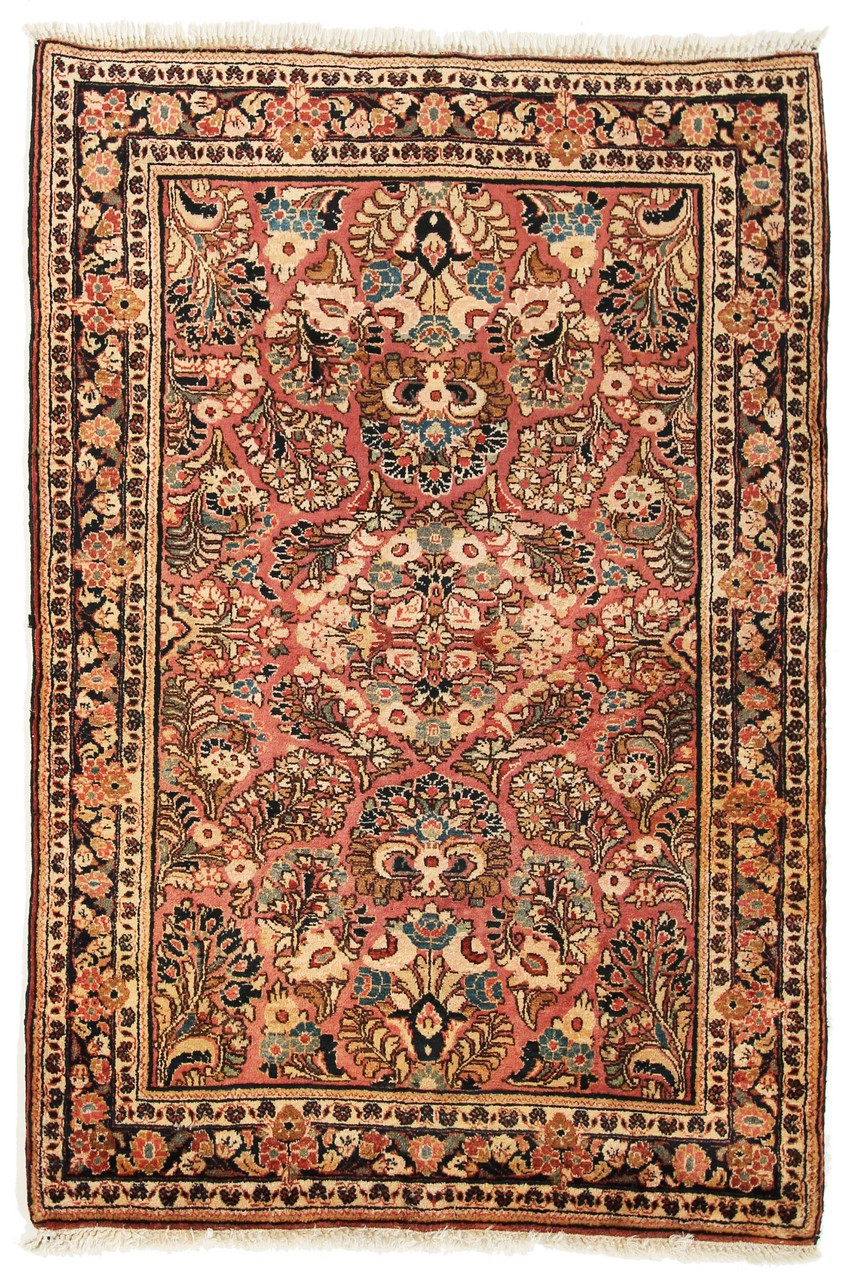 Persisk tæppe Sarough Antikke 150x100 150x100, Persisk tæppe Knyttet i hånden