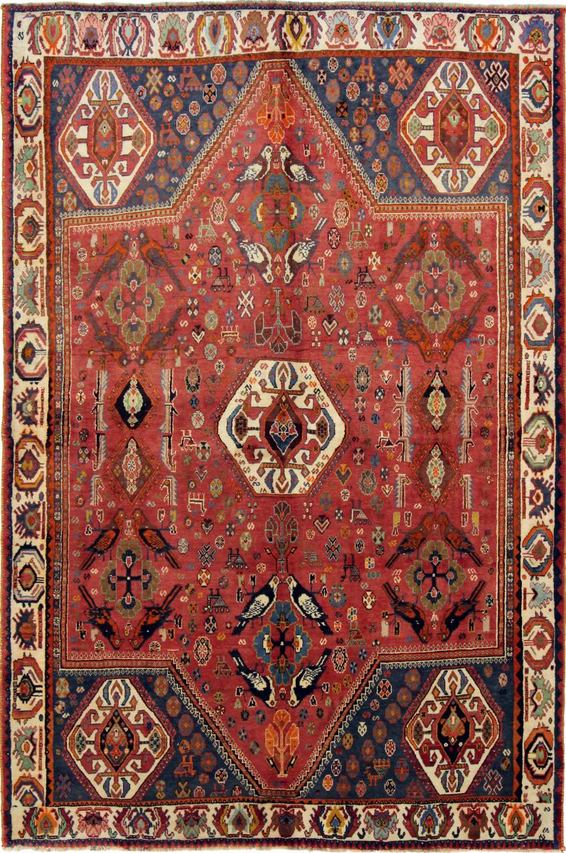 Persisk tæppe Ghashghai 251x171 251x171, Persisk tæppe Knyttet i hånden