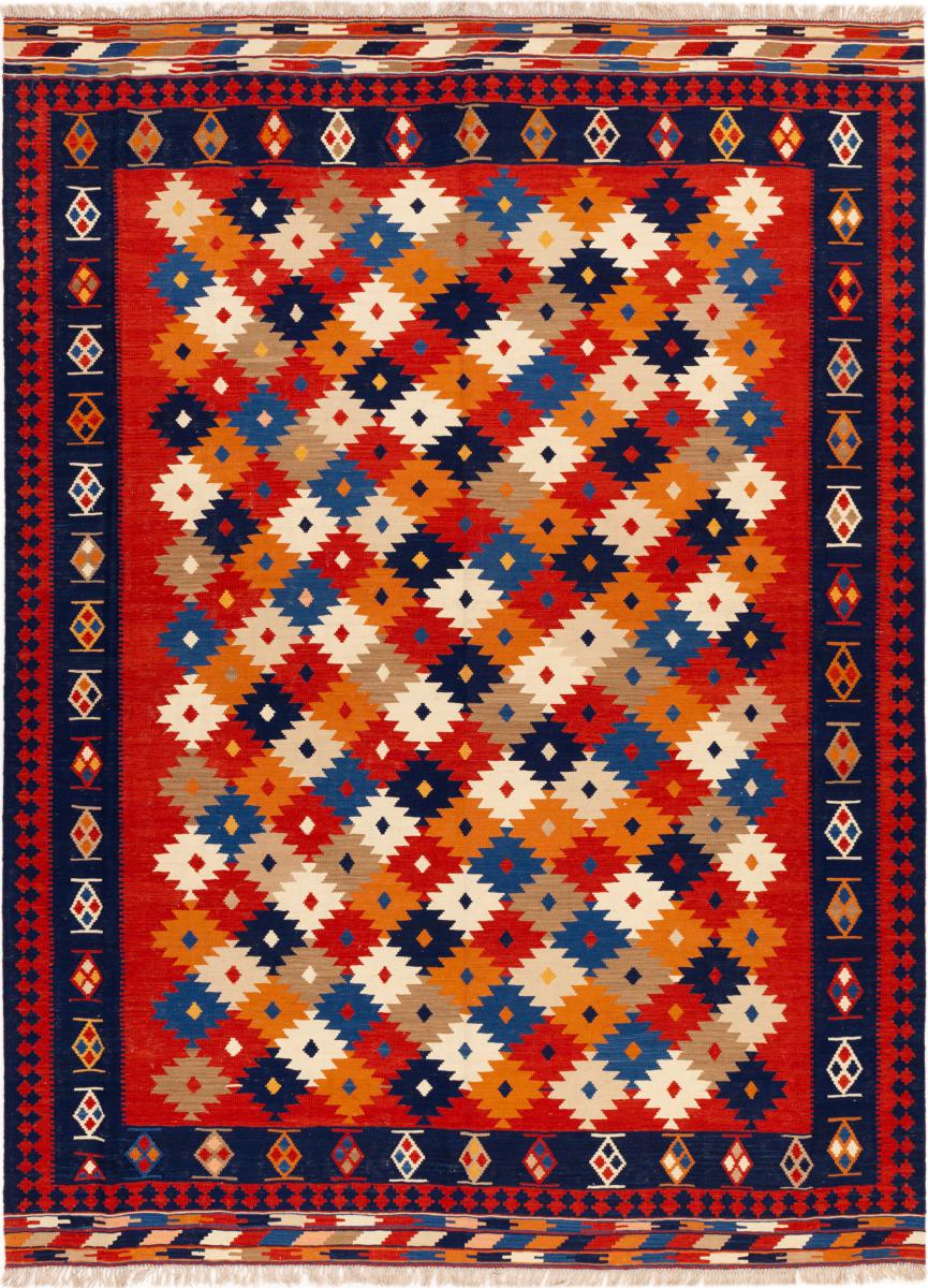 Alfombra persa Kilim Fars Ghashghai 345x251 345x251, Alfombra persa Tejido a mano