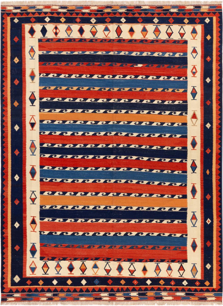 Alfombra persa Kilim Fars Ghashghai 342x256 342x256, Alfombra persa Tejido a mano