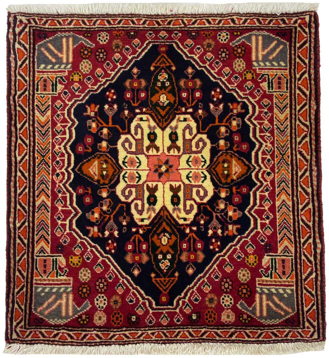 Tapis persan Ghashghai 62x59 62x59, Tapis persan Noué à la main