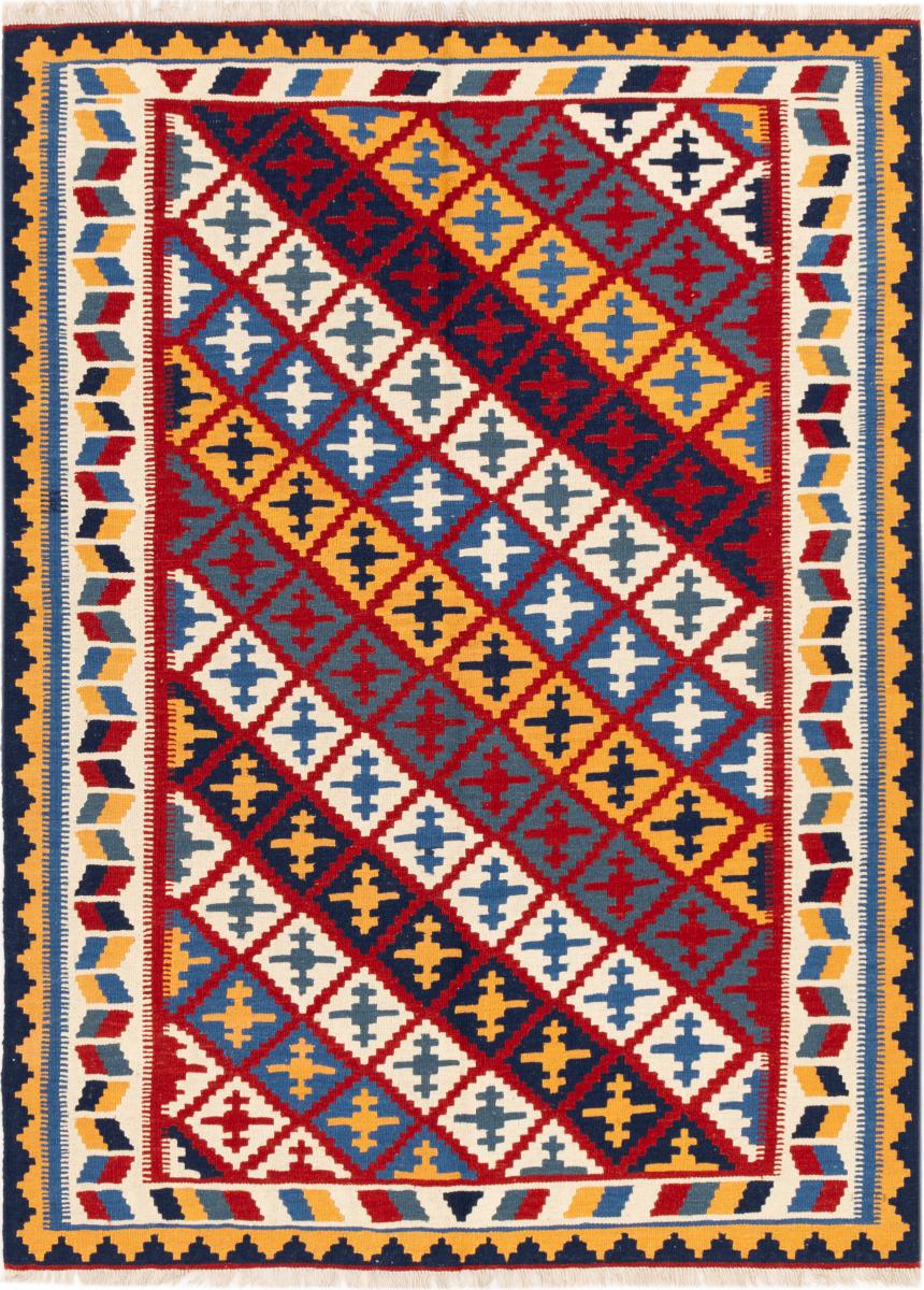 Tapis persan Kilim Fars Ghashghai 199x151 199x151, Tapis persan Tissé à la main