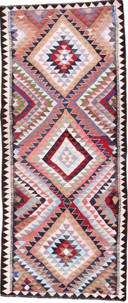 Persisk tæppe Kelim Fars Antikke 351x151 351x151, Persisk tæppe Håndvævet