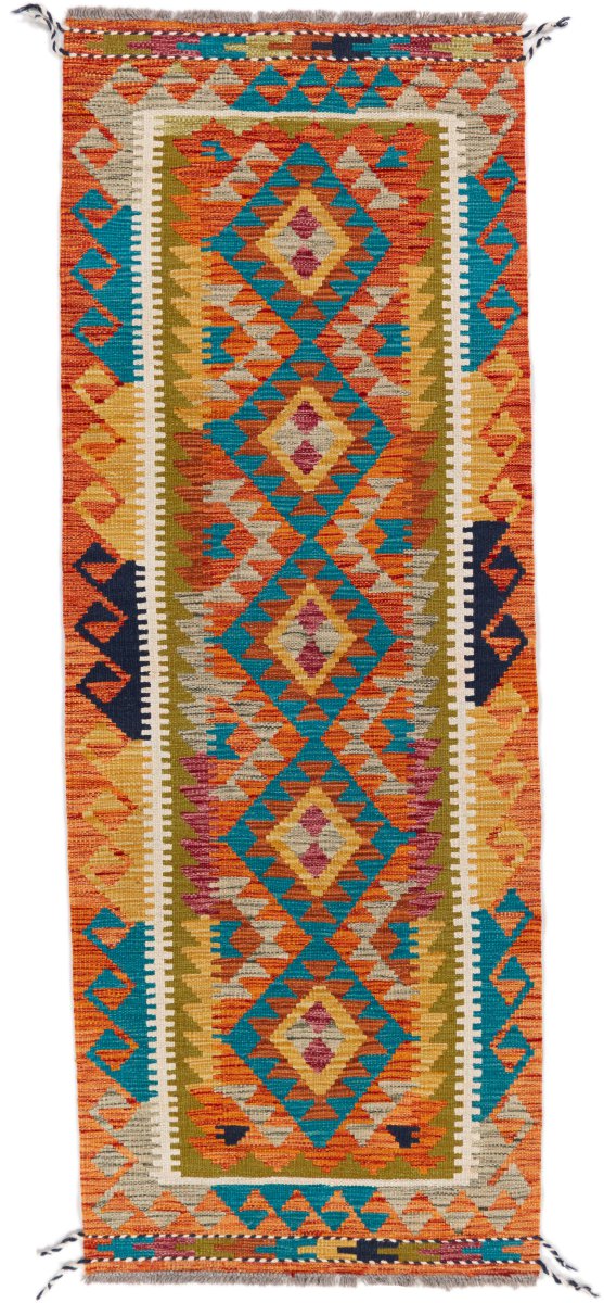 Afghanischer Teppich Kelim Afghan 204x76 204x76, Perserteppich Handgewebt