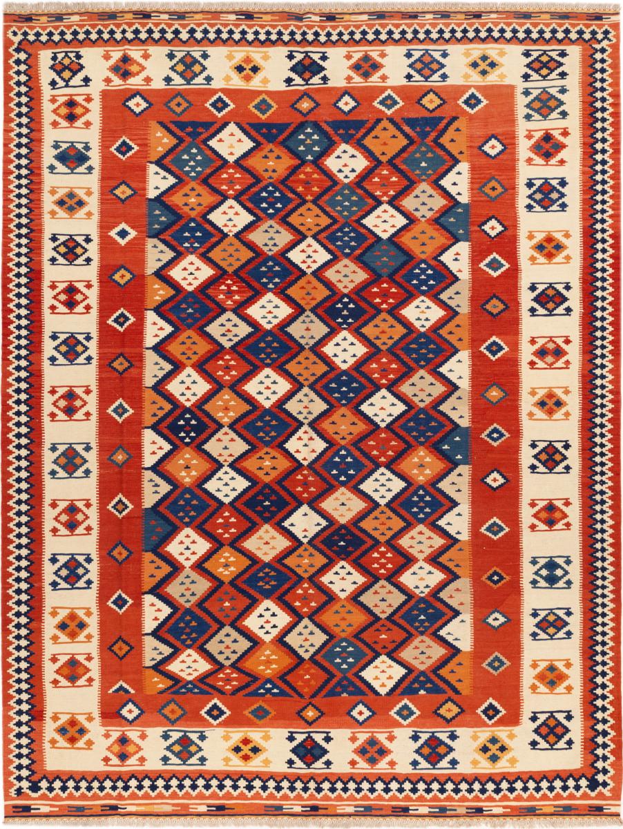 Alfombra persa Kilim Fars Ghashghai 343x264 343x264, Alfombra persa Tejido a mano