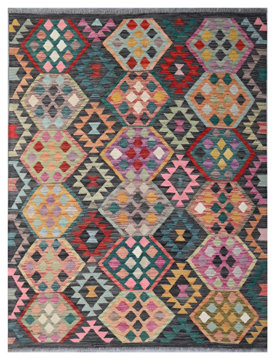 Afghan rug Kilim Afghan 6'8"x5'1" 6'8"x5'1", Persian Rug Woven by hand