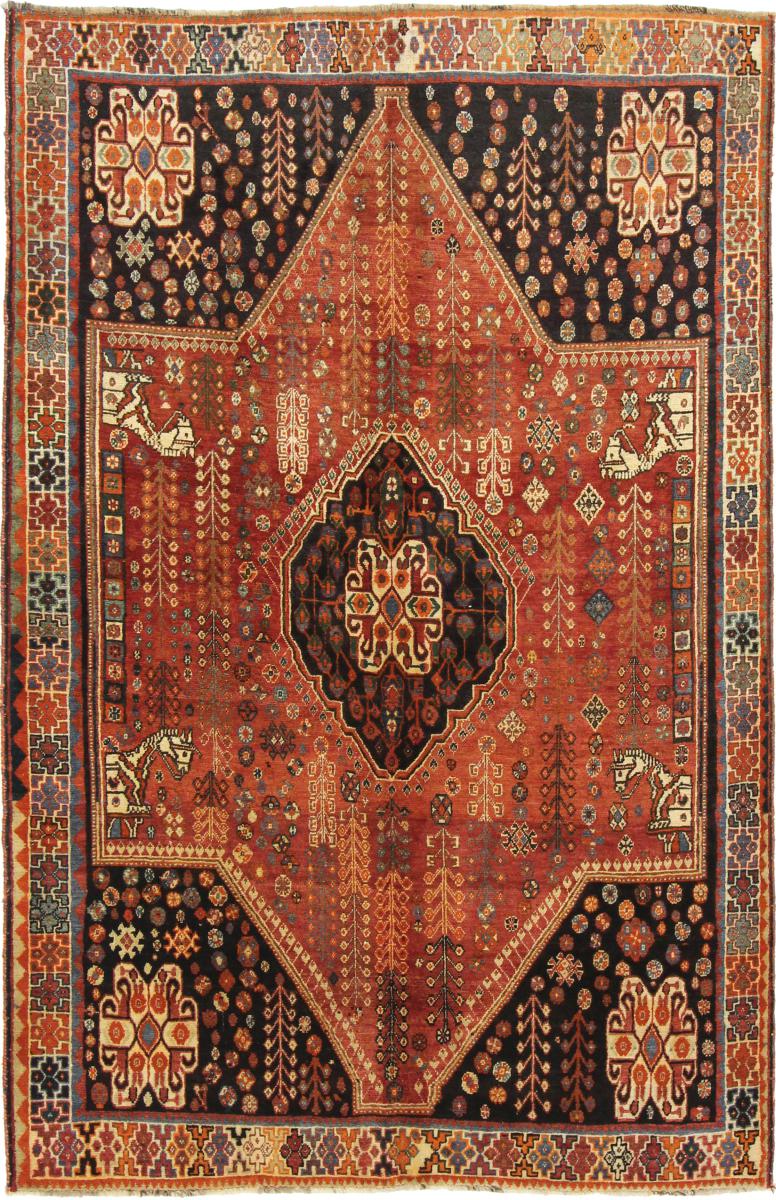 Persisk tæppe Ghashghai 245x159 245x159, Persisk tæppe Knyttet i hånden