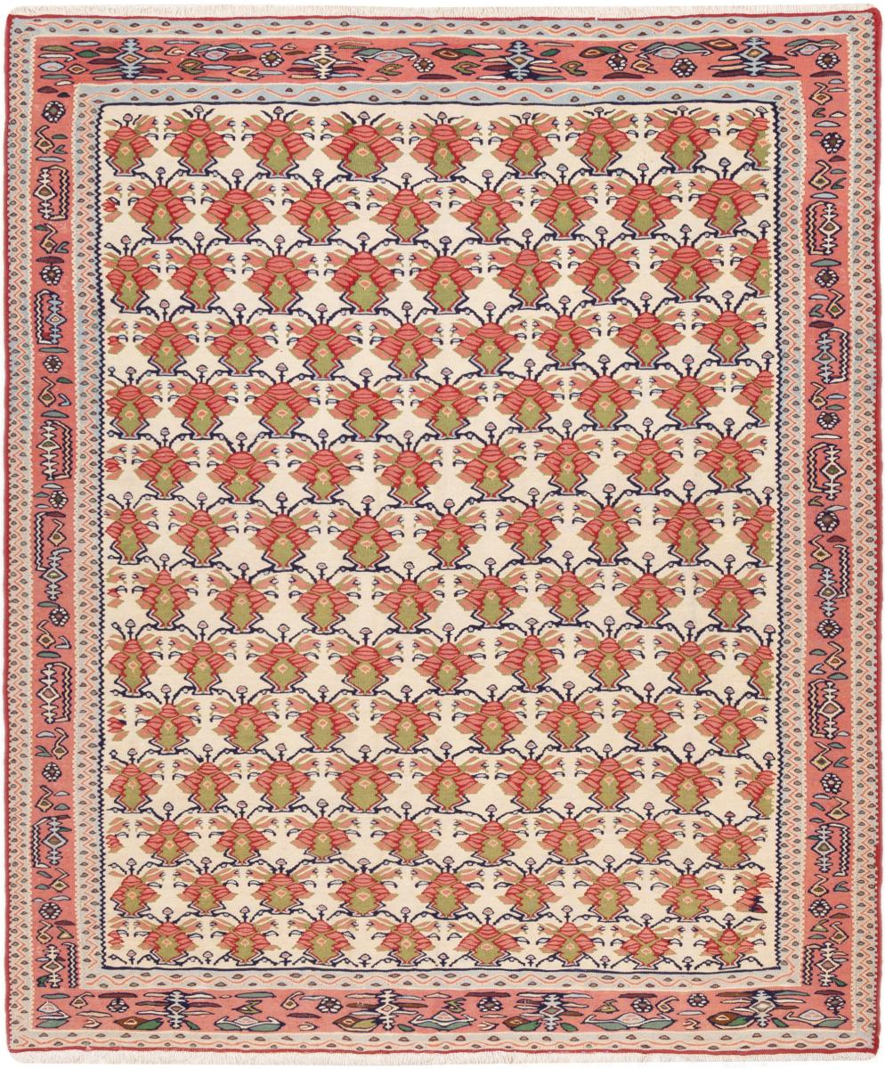 Persian Rug Kilim Senneh 226x191 226x191, Persian Rug Knotted by hand