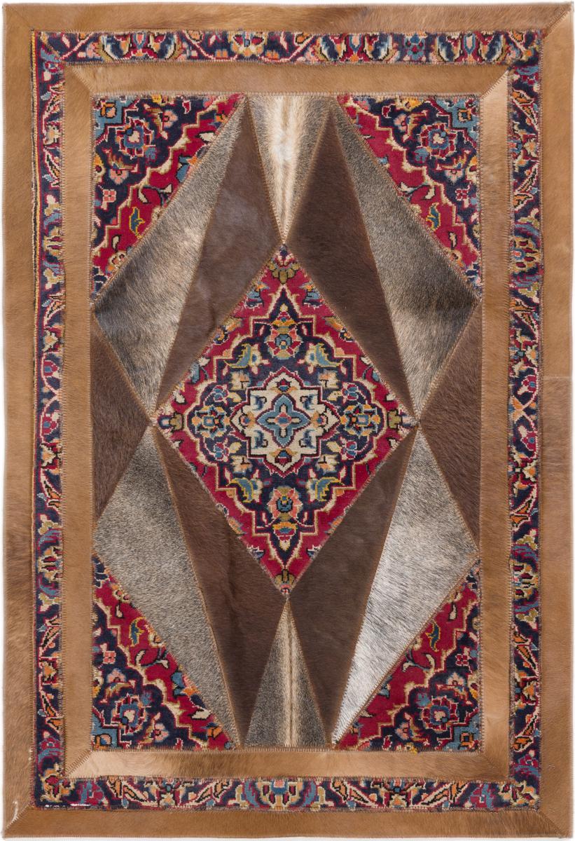 Persisk tæppe Kelim Patchwork Leder 138x94 138x94, Persisk tæppe Håndvævet