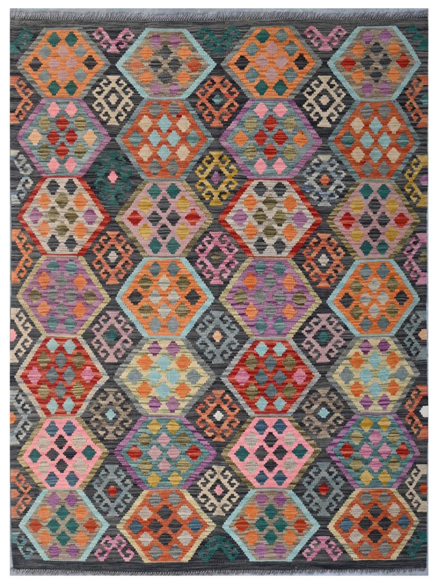 Afghan rug Kilim Afghan 6'10"x5'2" 6'10"x5'2", Persian Rug Woven by hand