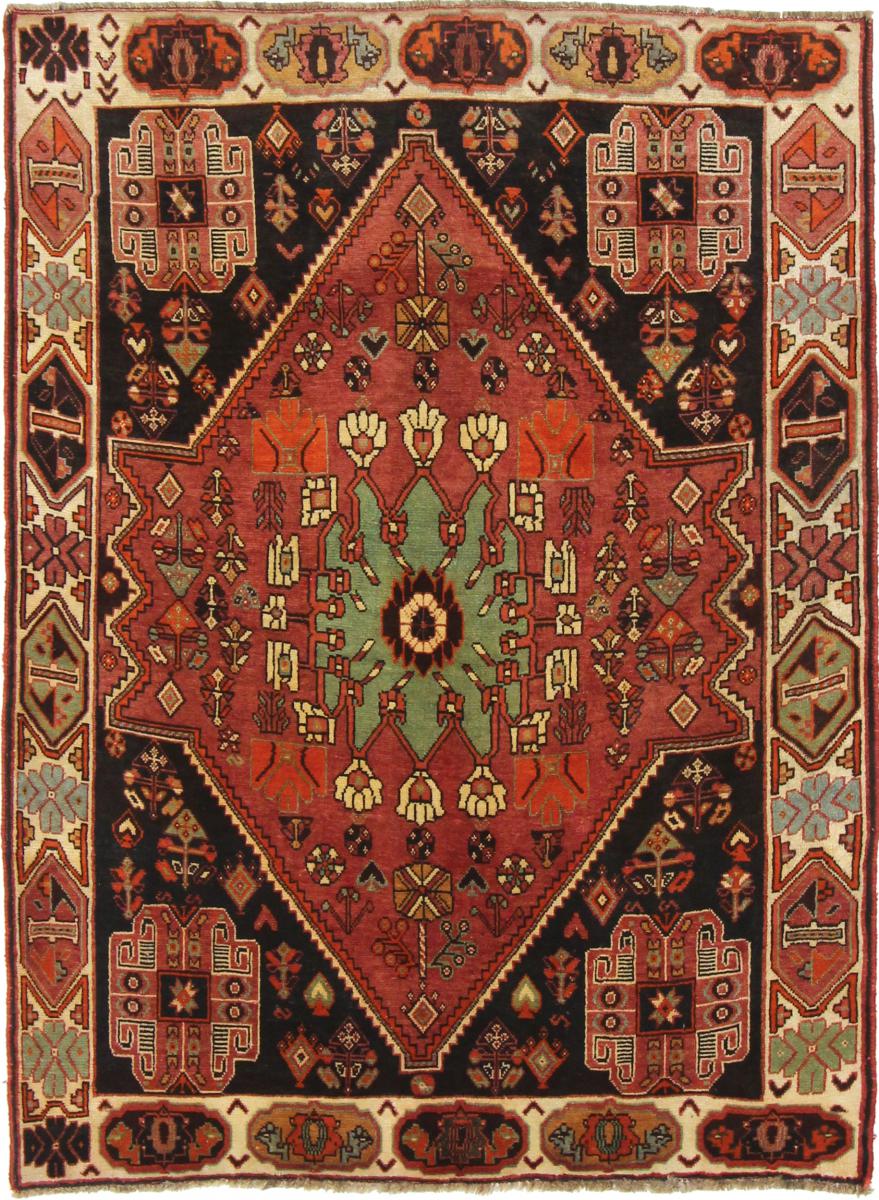 Tapete persa Ghashghai 178x132 178x132, Tapete persa Atado à mão