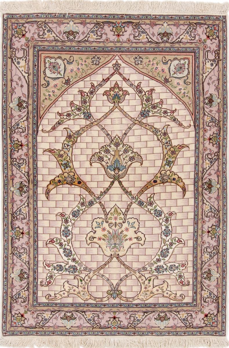 Tapete persa Tabriz Fio de Seda 145x104 145x104, Tapete persa Atado à mão