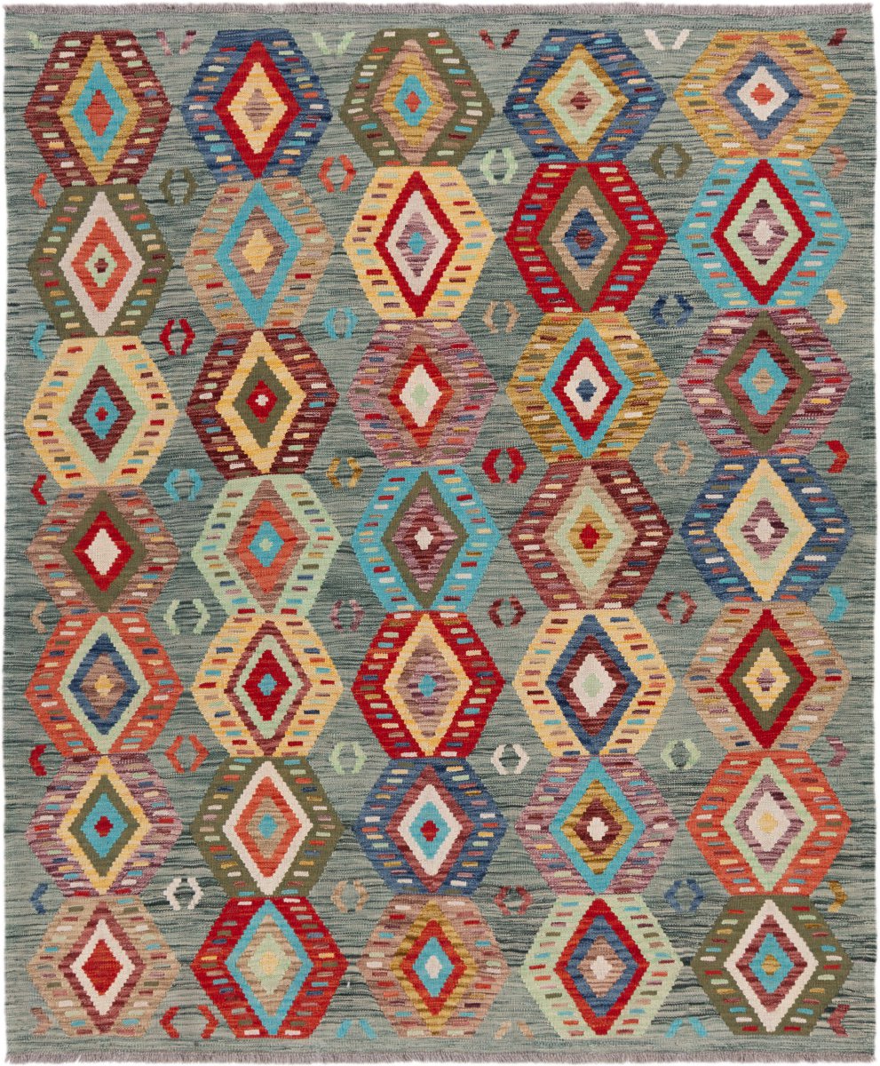 Tapis afghan Kilim Afghan 200x166 200x166, Tapis persan Tissé à la main