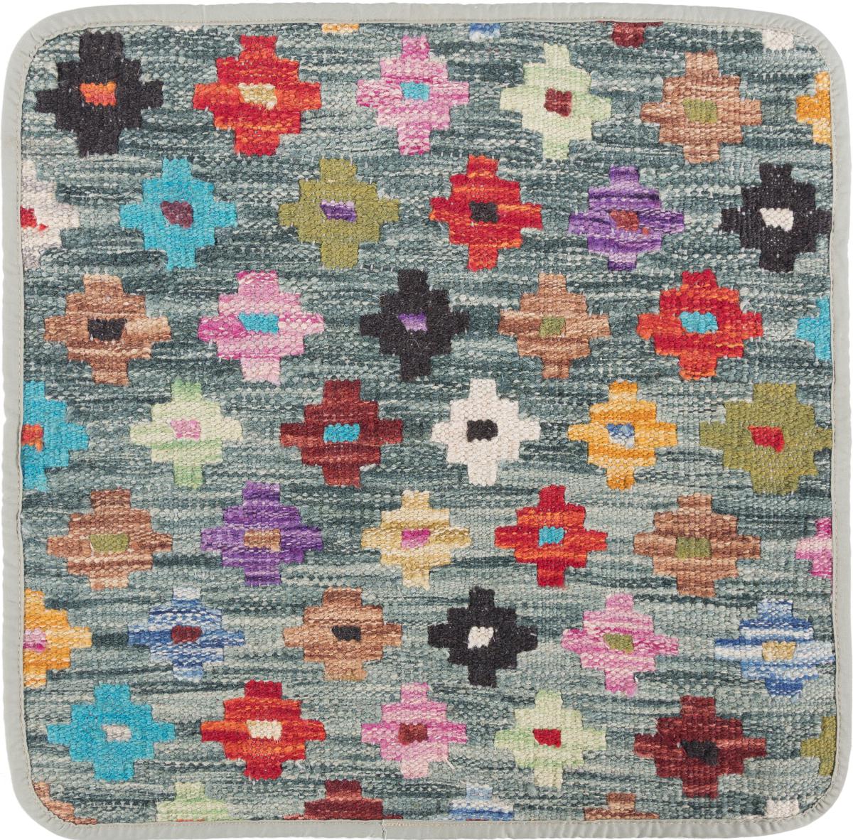 Afghan rug Kilim Afghan Cushion Cover 45x45 45x45, Persian Rug Knotted by hand