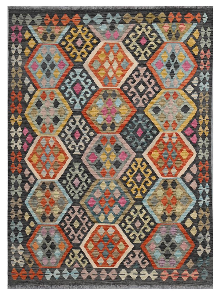 Afghan rug Kilim Afghan 6'11"x5'1" 6'11"x5'1", Persian Rug Woven by hand