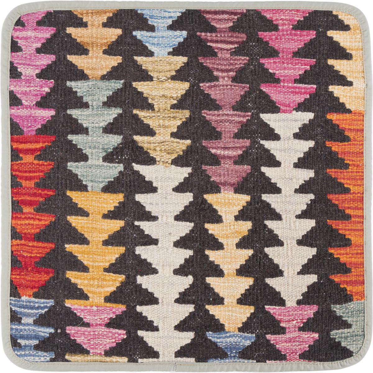 Afghan rug Kilim Afghan Cushion Cover 45x45 45x45, Persian Rug Knotted by hand
