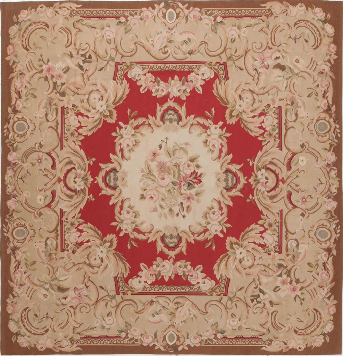 Kinesisk tæppe Kelim Aubusson 201x199 201x199, Persisk tæppe Håndvævet