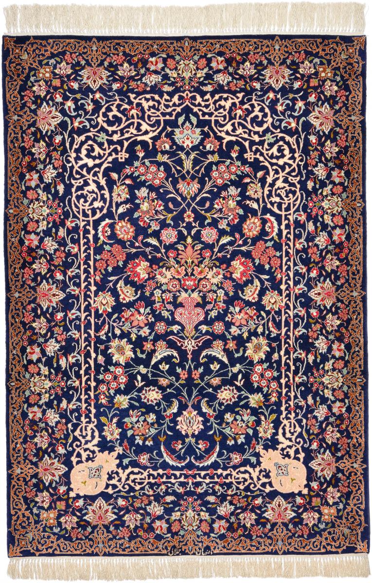 Tapete persa Isfahan Fio de Seda 158x106 158x106, Tapete persa Atado à mão