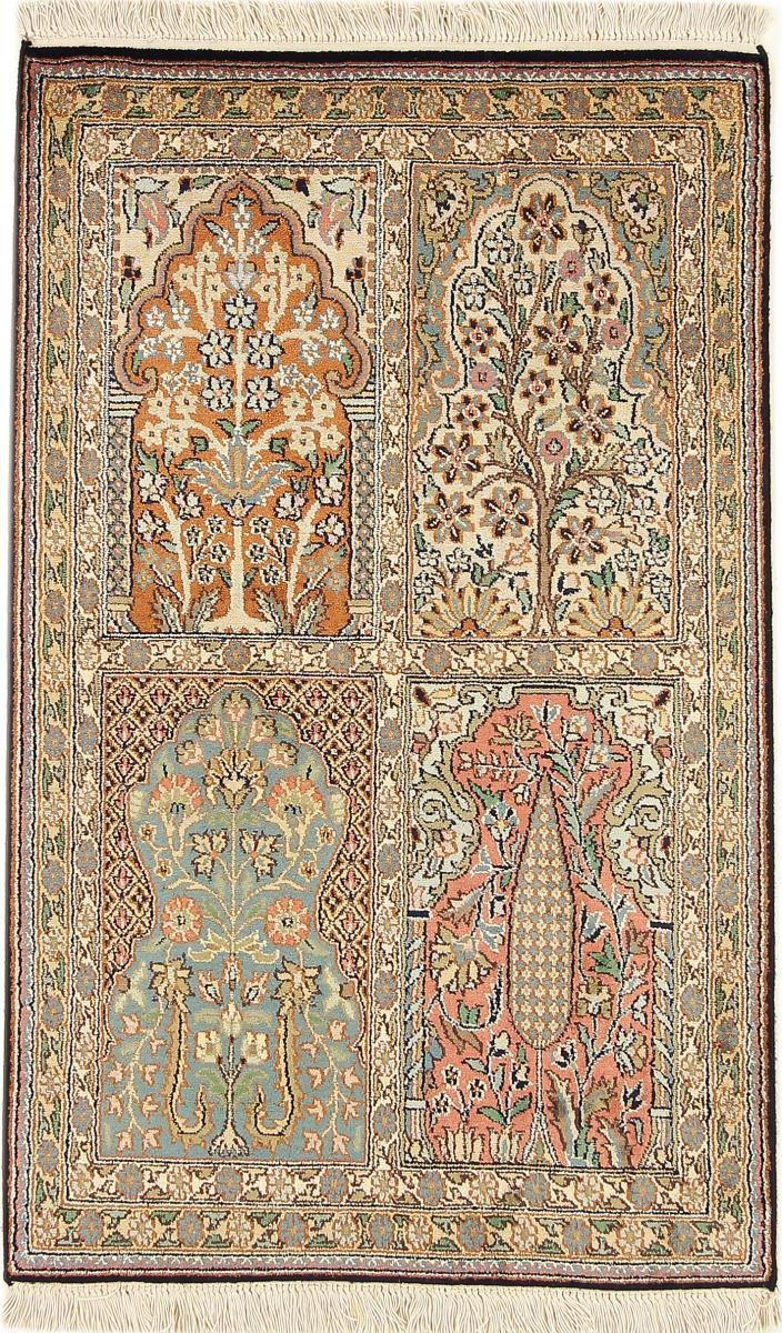 Tapis indien Cachemire Soie 99x62 99x62, Tapis persan Noué à la main