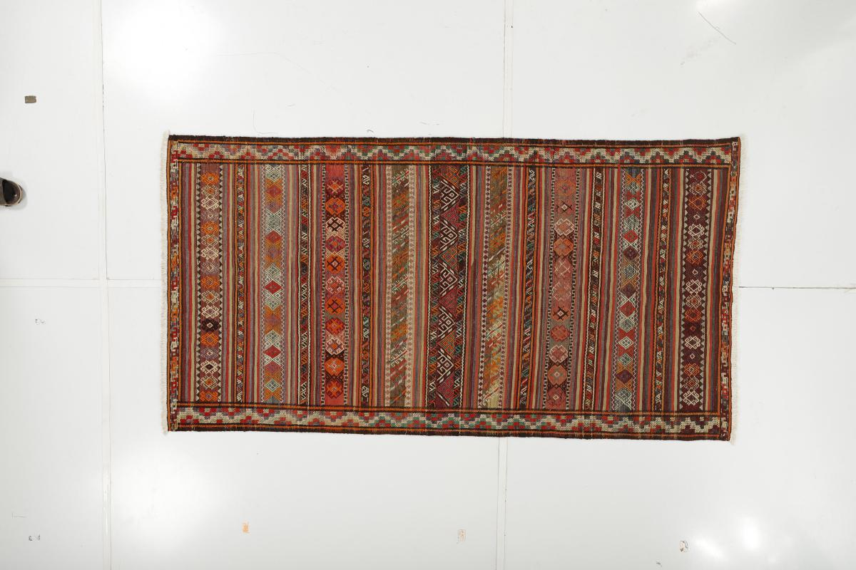 Perserteppich Kelim Fars 259x138 259x138, Perserteppich Handgewebt