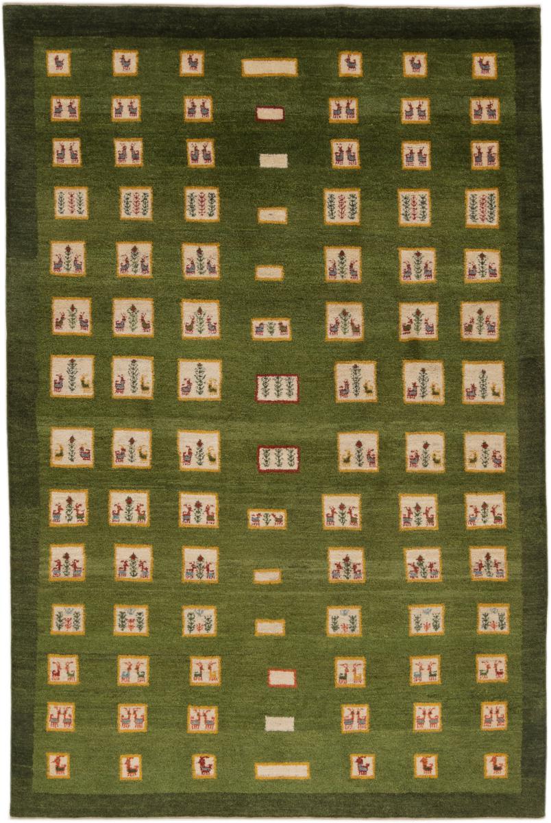 Tapis persan Persan Gabbeh Zagros 9'10"x6'6" 9'10"x6'6", Tapis persan Noué à la main
