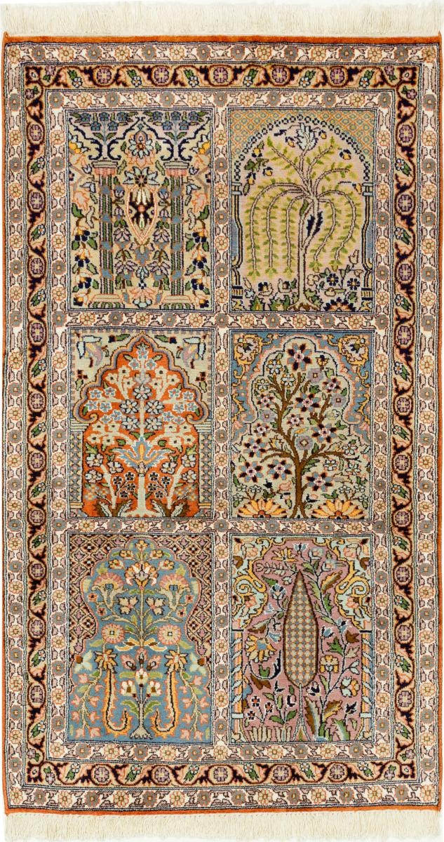 Indiaas tapijt Kasjmier Zijde 133x74 133x74, Perzisch tapijt Handgeknoopte