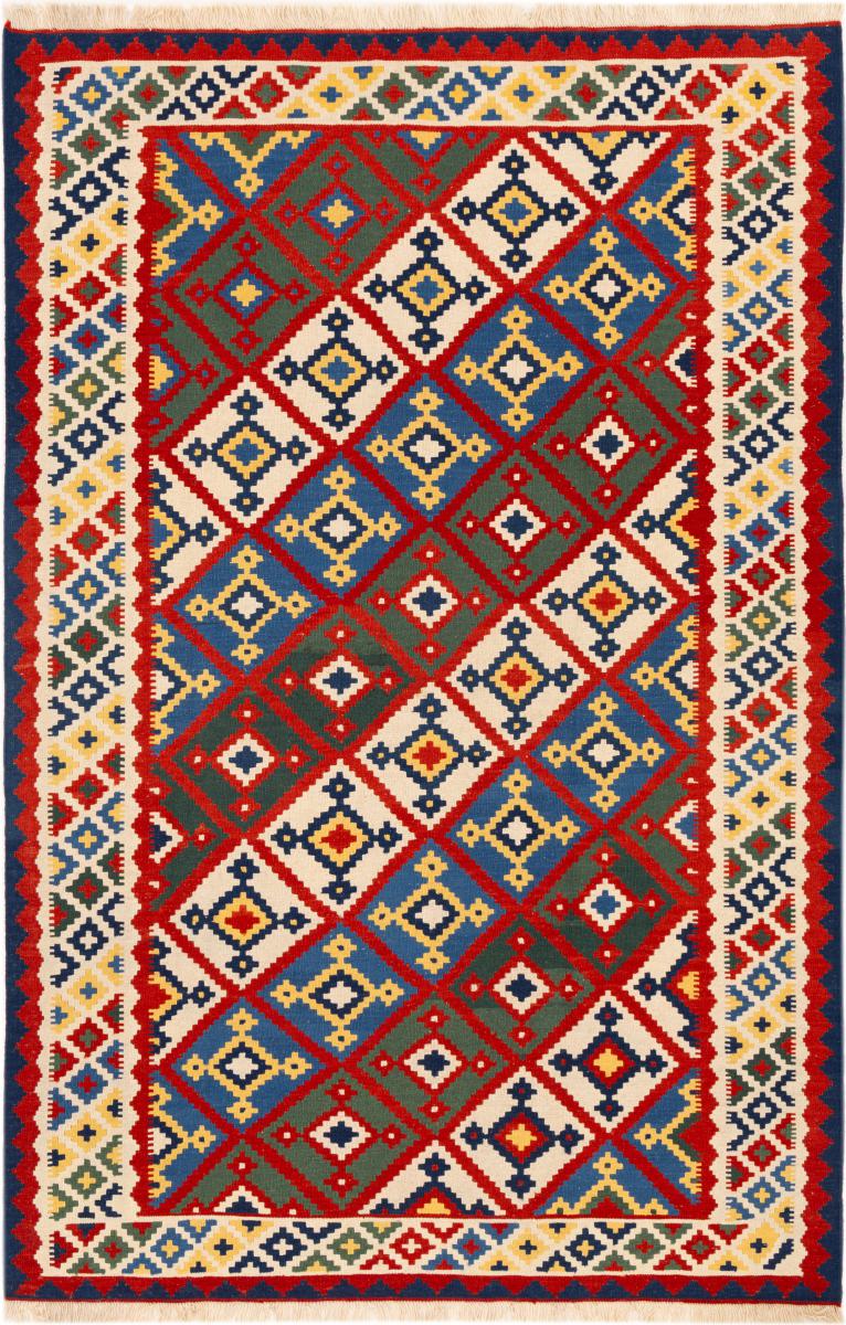 Tapis persan Kilim Fars Shiraz 266x174 266x174, Tapis persan Tissé à la main