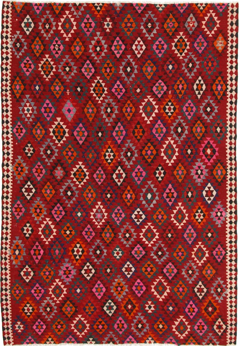 Tapete persa Kilim Fars Azerbaijan Antigo 9'10"x6'9" 9'10"x6'9", Tapete persa Tecido à mão