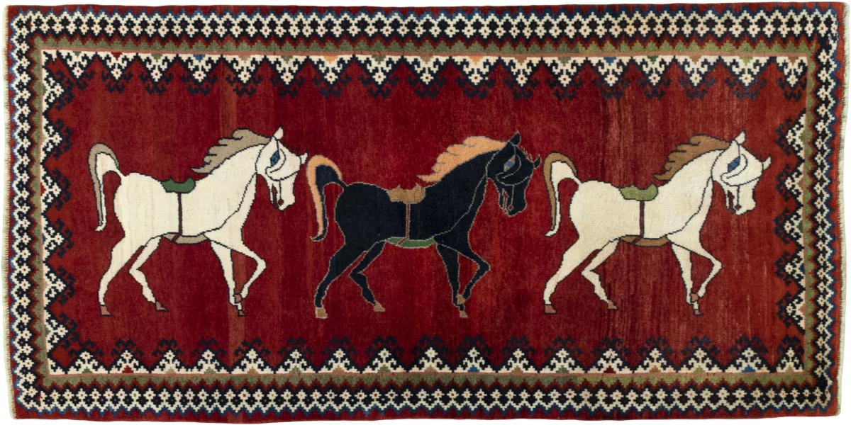 Persian Rug Persian Gabbeh Ghashghai 219x111 219x111, Persian Rug Knotted by hand