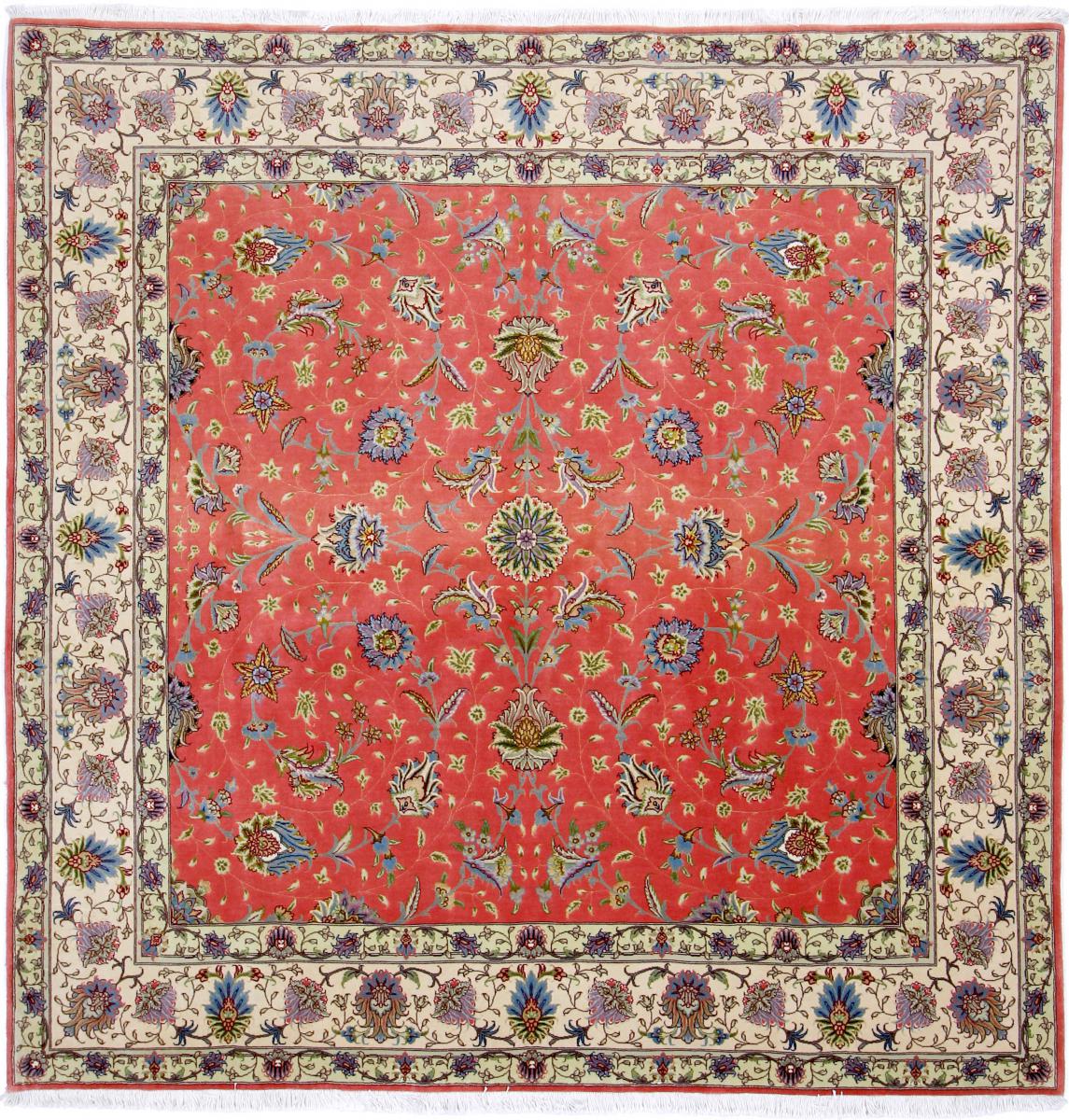 Tapete persa Tabriz 50Raj 209x204 209x204, Tapete persa Atado à mão