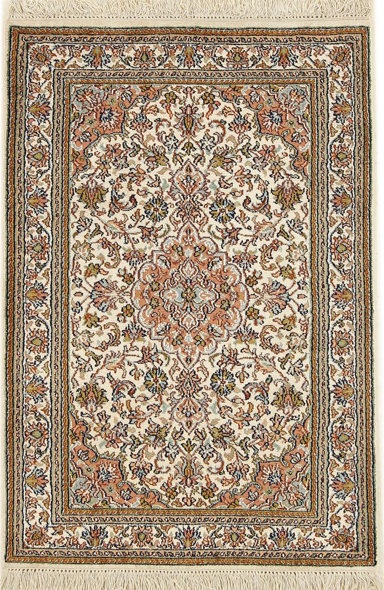 Indo rug Kashmir Silk 3'1"x2'1" 3'1"x2'1", Persian Rug Knotted by hand