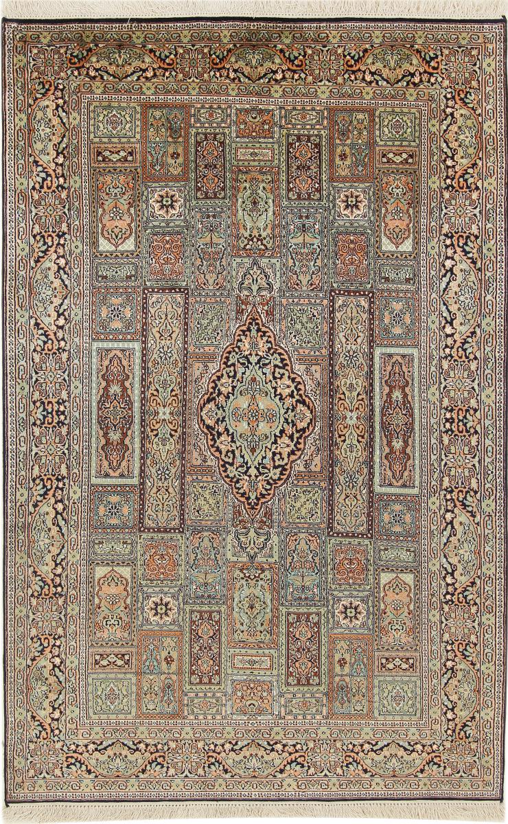 Tapete indiano Kashmir Seda 186x125 186x125, Tapete persa Atado à mão