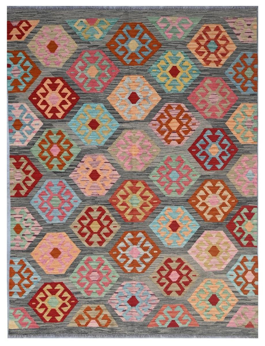 Afghan rug Kilim Afghan 6'6"x5'2" 6'6"x5'2", Persian Rug Woven by hand