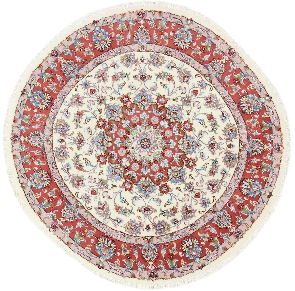 Tapete persa Tabriz 40Raj 150x150 150x150, Tapete persa Atado à mão