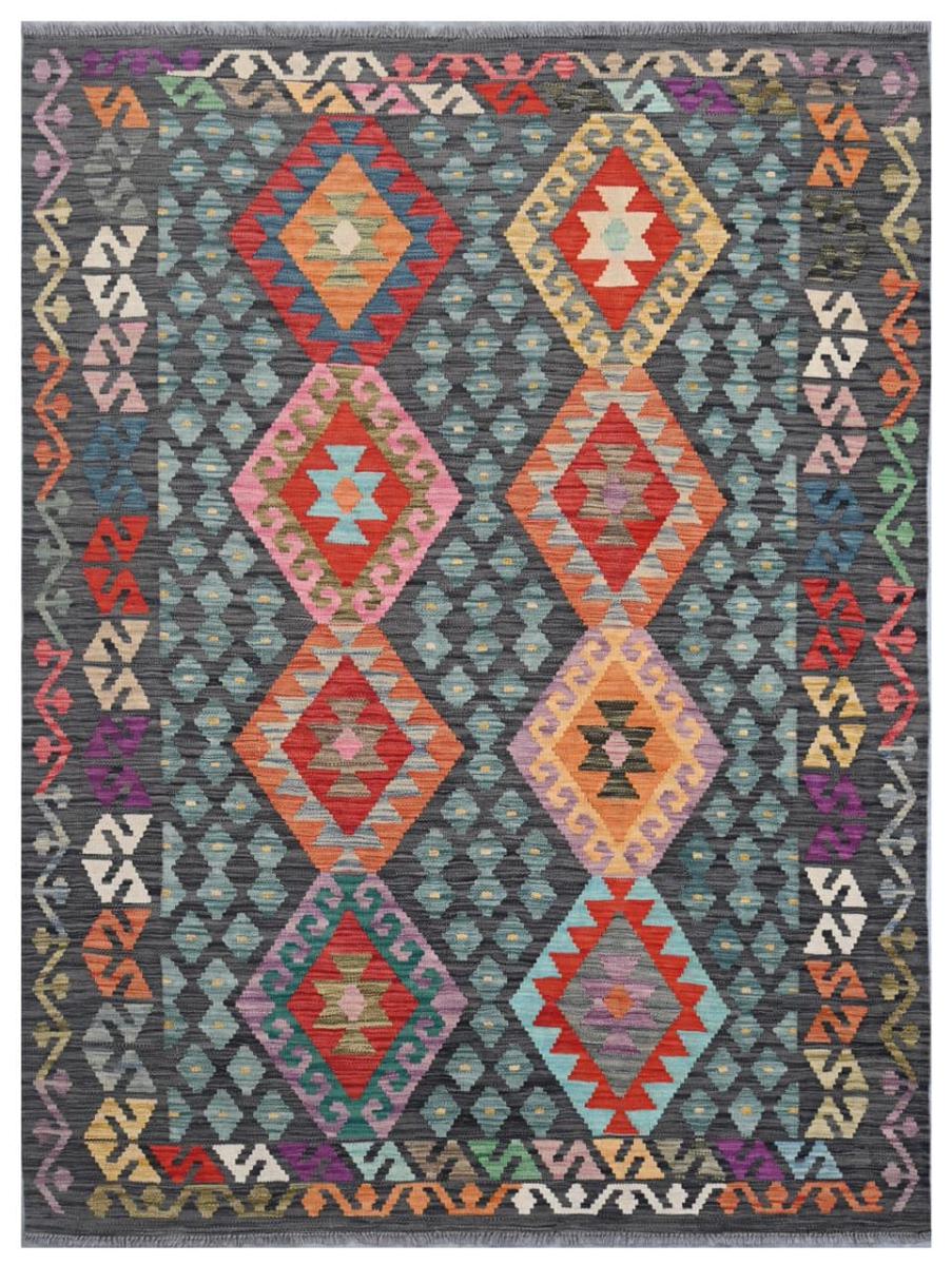Afghan rug Kilim Afghan 6'9"x5'1" 6'9"x5'1", Persian Rug Woven by hand