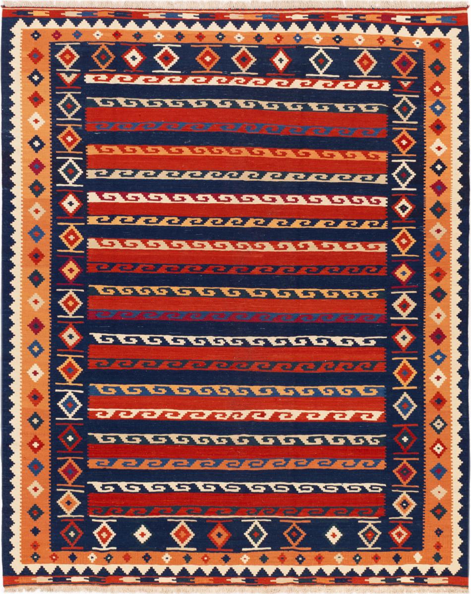 Persian Rug Kilim Fars Ghashghai 9'7"x7'8" 9'7"x7'8", Persian Rug Woven by hand