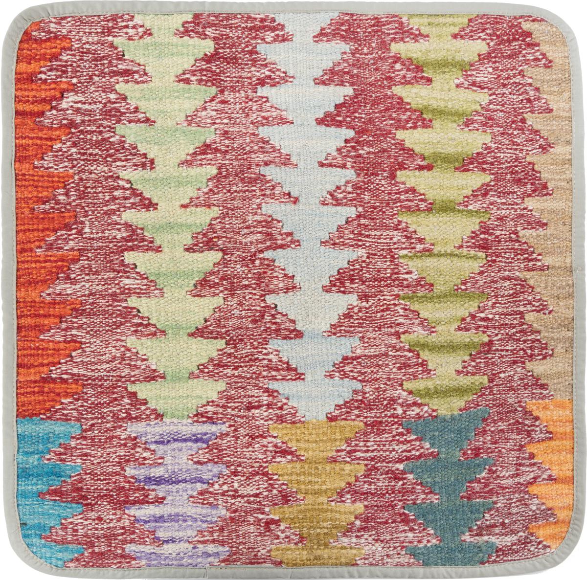 Afghan rug Kilim Afghan Cushion Cover 45x45 45x45, Persian Rug Knotted by hand