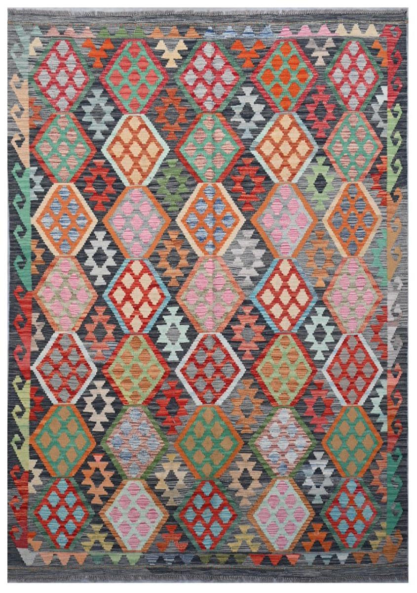 Afghan rug Kilim Afghan 8'5"x6'0" 8'5"x6'0", Persian Rug Woven by hand