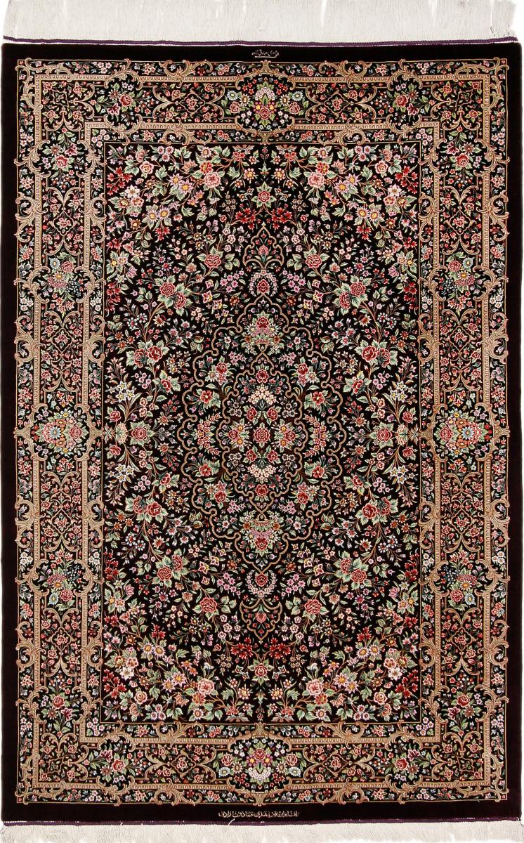 Persian Rug Qum Silk Zadeghsade 226x150 226x150, Persian Rug Knotted by hand