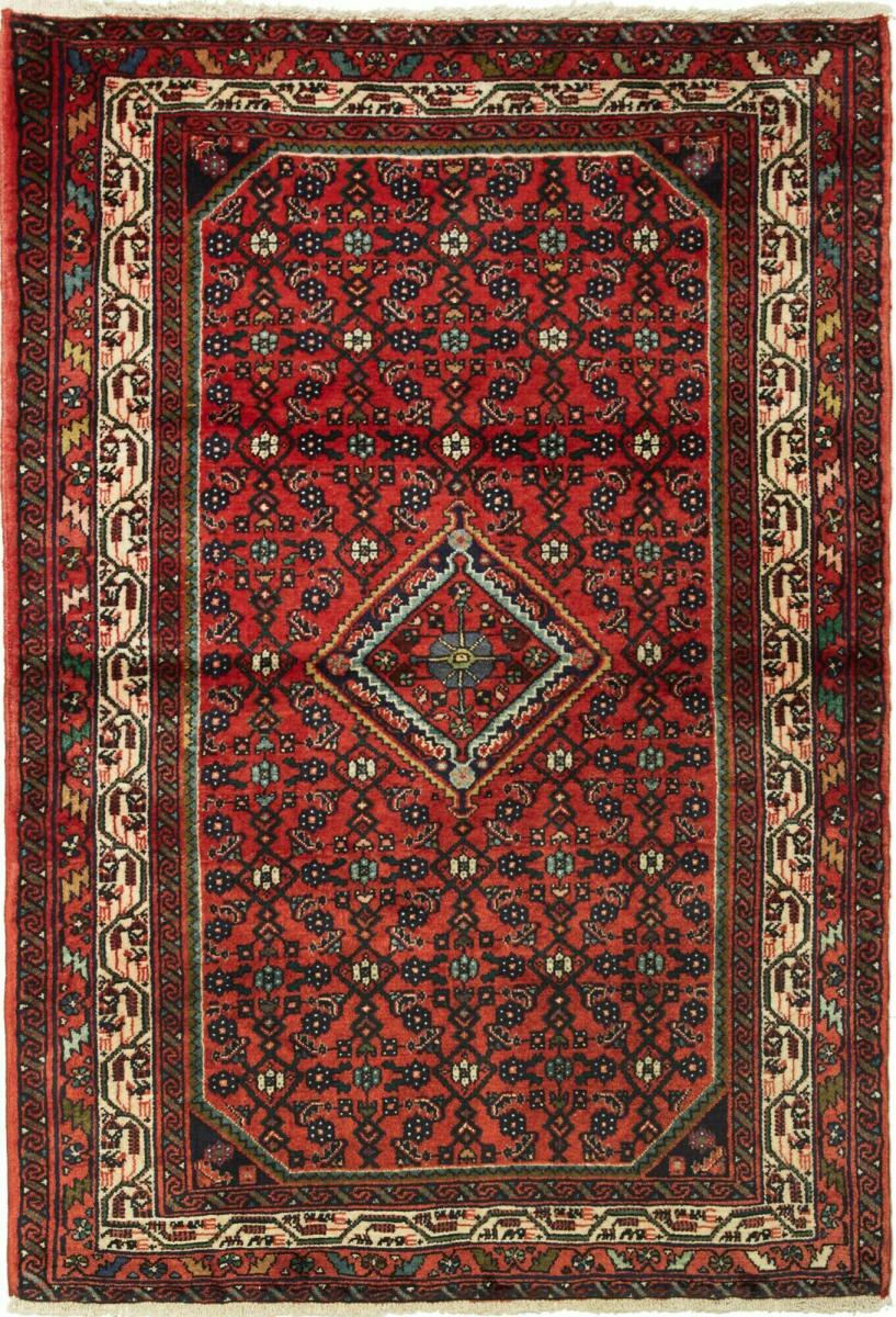 Tapis persan Hamadan 144x99 144x99, Tapis persan Noué à la main