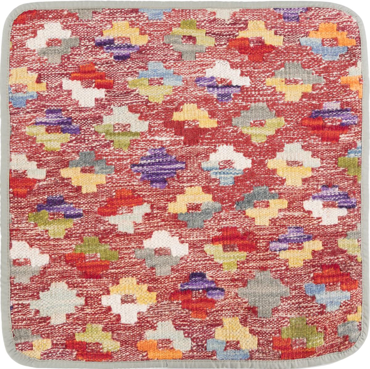 Afghan rug Kilim Afghan Cushion Cover 45x45 45x45, Persian Rug Knotted by hand