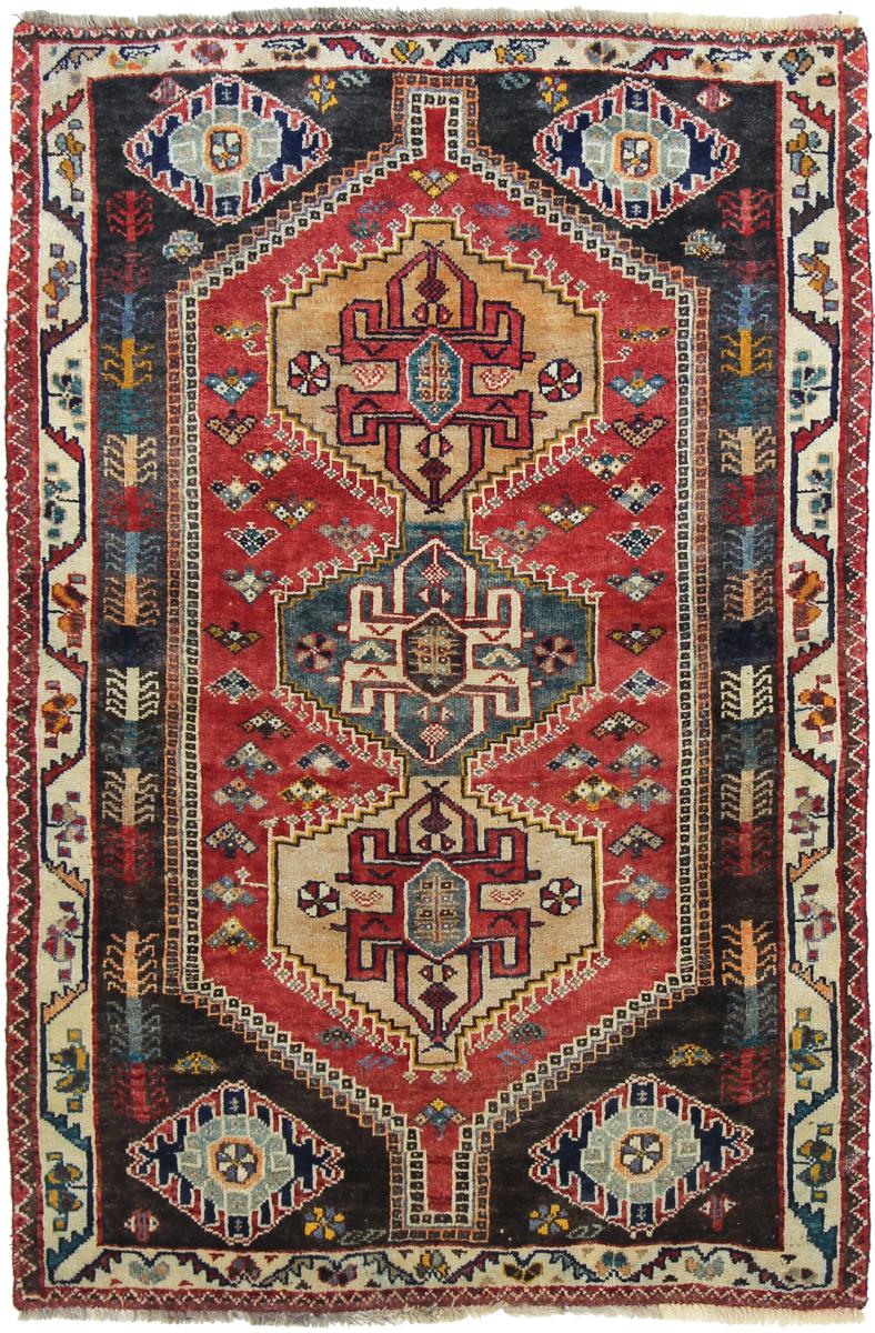 Tapete persa Ghashghai 153x99 153x99, Tapete persa Atado à mão