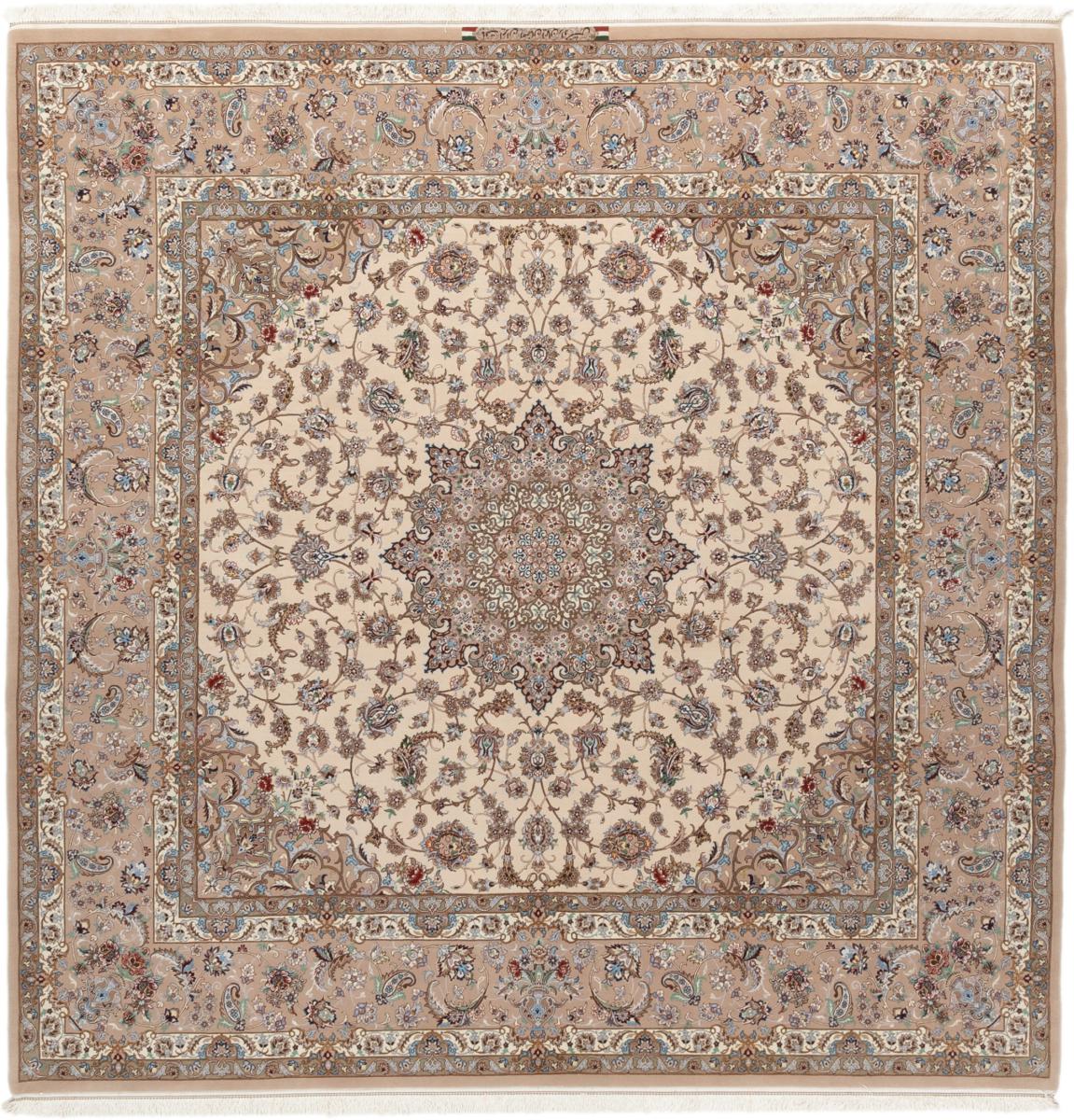 Persian Rug Isfahan Silk Warp 251x249 251x249, Persian Rug Knotted by hand