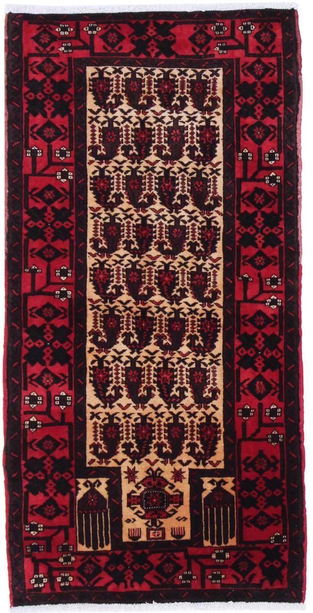 Persian Rug Baluch 4'10"x2'4" 4'10"x2'4", Persian Rug Knotted by hand