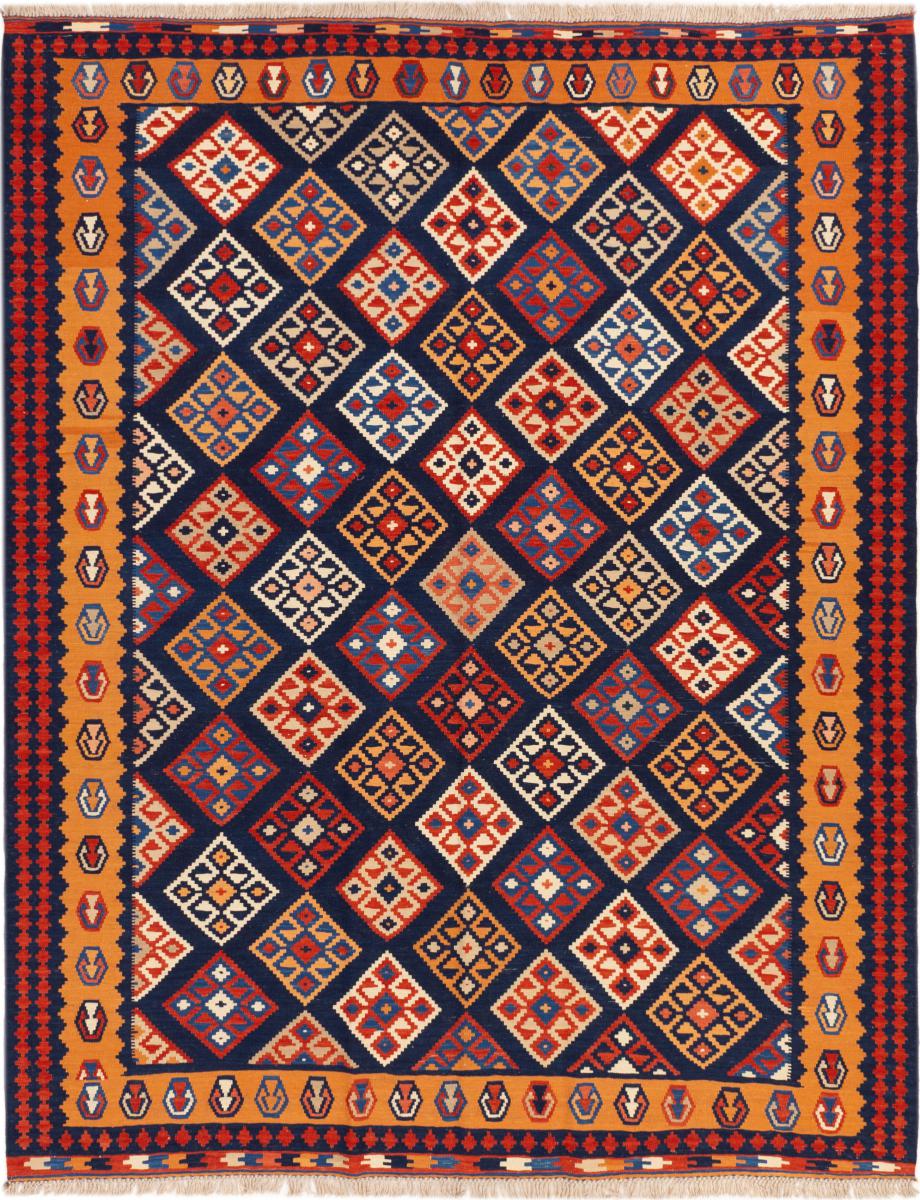 Persian Rug Kilim Fars Ghashghai 9'7"x7'7" 9'7"x7'7", Persian Rug Woven by hand