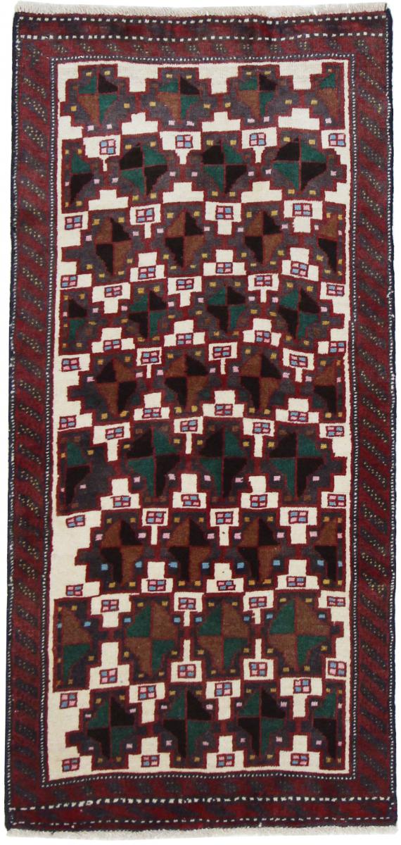 Persian Rug Baluch 5'0"x2'4" 5'0"x2'4", Persian Rug Knotted by hand